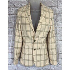 ASOS Design Womens 32 Reg Pink Plaid Single Breasted Collared Blazer Jacket 9981